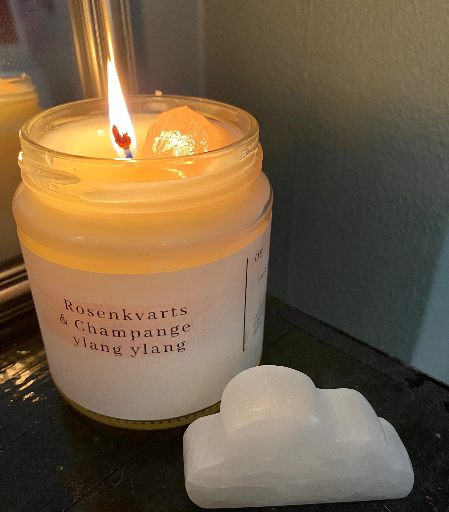Rosenkvarts ljus