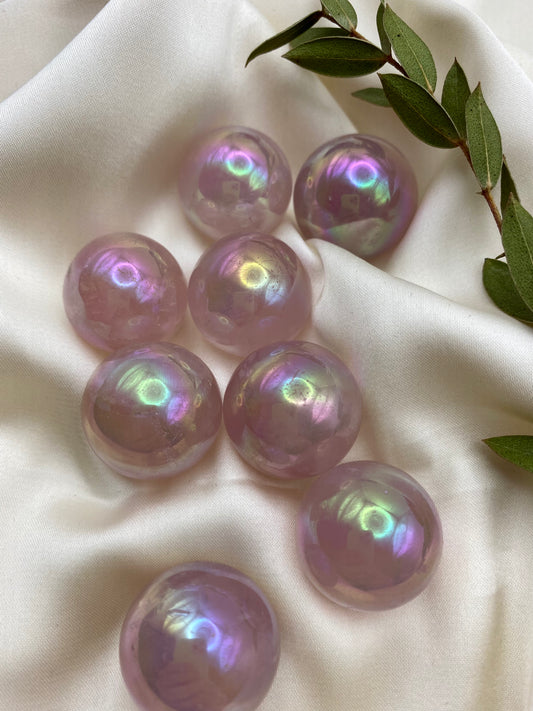 Aura rosenkvarts klot