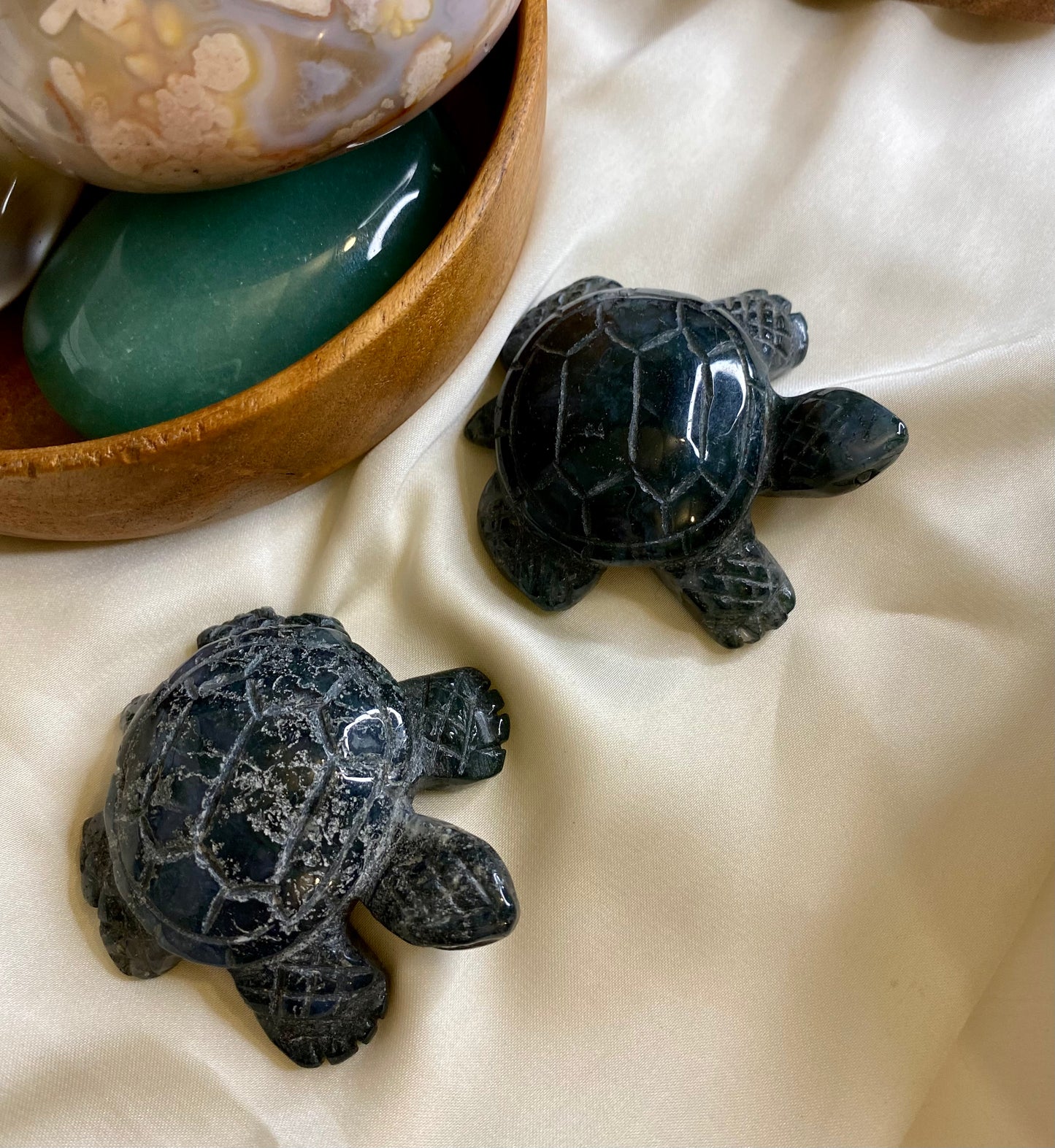 Moss agat sköldpadda