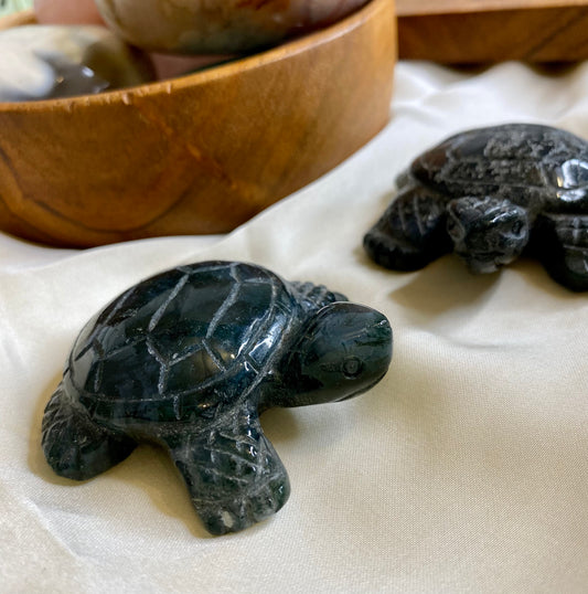 Moss agat sköldpadda