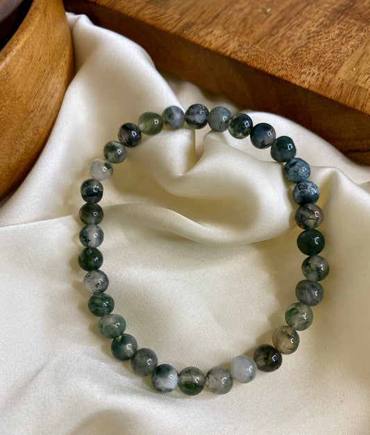 Moss agat armband