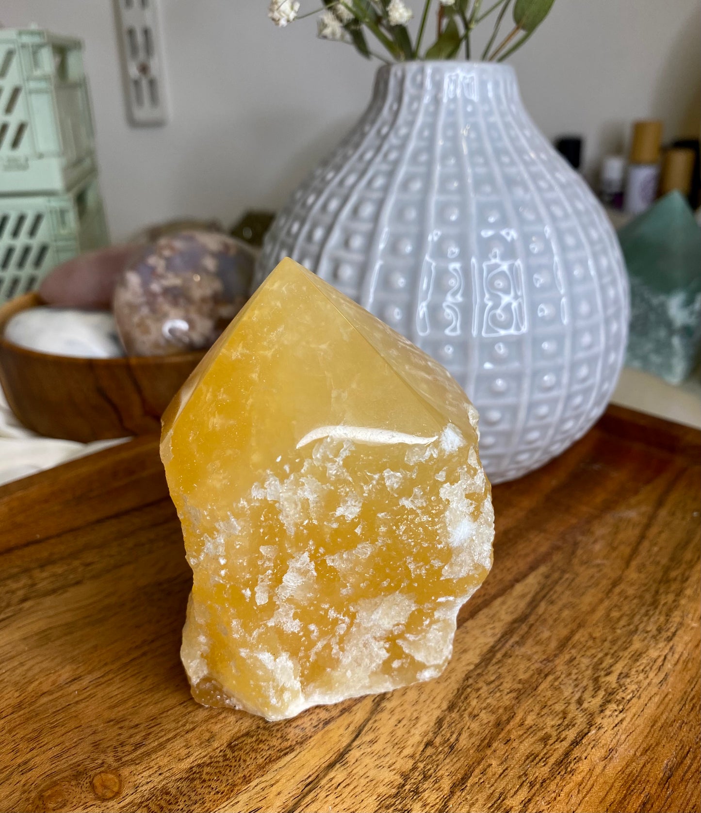 Gul kalcit semi polerad